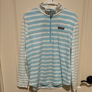 Vineyard Vines Blue and White Striped Pullover
